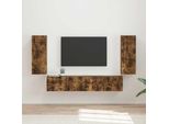 Maison Exclusive - Set Di Mensole Tv 4 Pezzi In Legno Di Rovere Affumicato