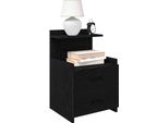 Maison Exclusive - Comodini 2 Pz. Con 2 Cassetti Nero 40X36,5X62 Cm
