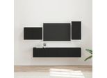 Maison Exclusive - Set Di Mensole Tv Da Parete Montaggio A Parete 4 Pezzi Nero Materiale Ligneo