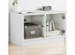 Maison Exclusive - Mobile Tv Con Ante In Vetro Bianco 68X37X42 Cm