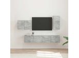 Maison Exclusive - Set Di Mensole Tv Da Parete Montaggio A Parete 4 Pezzi Grigio Cemento Materiale Ligneo