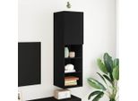 Maison Exclusive - Mobile Tv Nero Effetto Rovere 30,5 X 30 X 102 Cm