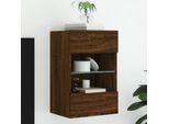 Maison Exclusive - Mobile Tv Con Luci Led Effetto Rovere Marrone 40X30X60,5 Cm