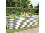 Maison Exclusive - Aiuola Rialzata Da Giardino 320X80X81 Cm Acciaio Zincato Argento