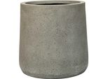 Vivanno Vaso Da Fiori In Fibra Di Vetro Vekra Rotondo, Grigio Vesuvio Design Cemento - 42X40 Cm