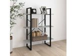 The Living Store Libreria Grey Sonoma 100X30X105 Cm Materiale A Base Di Legno