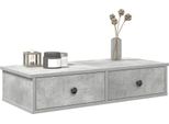 Maison Exclusive - Mensola Da Parete Con Cassetti Grigio Cemento 80X31X17 Cm Materiale Ligneo