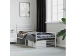 The Living Store Struttura Letto Con Testiera E Pediera In Metallo Bianco 100X200 Cm