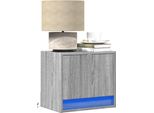 Maison Exclusive - Comodini Da Parete Con Luci Led, 2 Pezzi, Grigio Sonoma