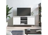 The Living Store Mobile Tv Bianco 104X35X50 Cm Materiale Legno