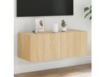 Maison Exclusive - Mobile Tv Con Luci Led Rovere Sonoma 80X35X31 Cm
