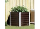 Maison Exclusive - Aiuola Rialzata Da Giardino Marrone 129 X 129 X 77 Cm Acciaio Zincato