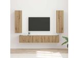 Maison Exclusive - Set Mobile Tv Da Parete 3 Pezzi In Legno Di Rovere Artisan