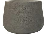Vivanno Vaso Da Fiori In Fibra Di Vetro Girar Rotondo, Grigio Vesuvio Design Cemento - 36X27 Cm
