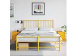 Maison Exclusive - Comodini 2 Pz. Giallo 34,5X39X44 Cm Acciaio