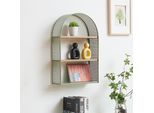 Scaffale A Muro "JäLler"" Con 3 Ripiani In Metallo 53 X 35 X 14 Cm Verde"