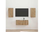 Maison Exclusive - Set Di Mobili Tv Da Parete 2 Pezzi In Legno Di Rovere Artigianale