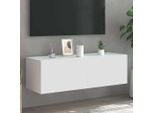 Syfax™ Mobile Tv A Parete Con Luci Led Bianco 100X35X31 Cm