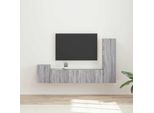 Maison Exclusive - Mobile Tv Da Parete 4 Pezzi In Legno Grigio Sonoma