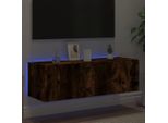 Maison Exclusive - Mobile Tv Con Luci Led Rovere Affumicato 100X35X31 Cm