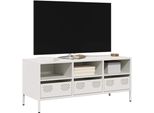 Maison Exclusive - Mobile Tv Bianco 101,5X39X43,5 Cm Acciaio Laminato A Freddo