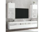 Maison Exclusive - Mobile Tv Con Luci Led 2 Pz. Bianco 40,5X30X90 Cm