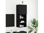 Maison Exclusive - Mobile Tv Nero Effetto Rovere 40,5 X 30 X 102 Cm