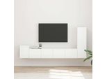 Maison Exclusive - Mobile Tv Da Parete 3 Pezzi Bianco Lucido In Materiale Ligneo