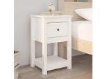 Maison Exclusive - Comodino Bianco 40X35X61,5 Cm In Legno Massello Di Pino