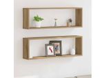 Maison Exclusive - Mensole Da Parete Con Ripiano 2 Pezzi Artigianato In Rovere 80 X 15 X 26 Cm