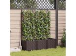 Maison Exclusive - Vaso Da Giardino 3 Pezzi Marrone 120 X 40 X 143 Cm Acciaio