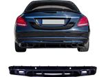 Diffusore Posteriore Per Mercedes Classe C W205 Senza Amg-Line Con Terminali Di Scarico Neri Lucidi