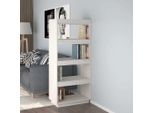 The Living Store Libreria/Divisorio Bianco 60X35X135 Cm In Legno Di Pino Massiccio