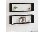 Maison Exclusive - Mensole Da Parete Con Ripiano 2 Pezzi Effetto Rovere Nero 80 X 15 X 26 Cm