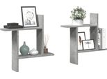 Maison Exclusive - Mensole Da Parete 2 Pezzi Grigio Cemento 50X12X50 Cm Materiale Ligneo