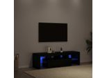 Maison Exclusive - Mobile Tv Con Luci Led Effetto Rovere Nero 140X36,5X40 Cm