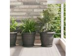Maison Exclusive - Piatto Rotondo Per Fiori 24 Pezzi Nero Ø 21,5 X 2,5 Cm Plastica