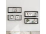 Maison Exclusive - Mensole A Muro Con Ripiano 4 Pezzi Effetto Rovere Nero 60 X 15 X 23 Cm