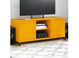 Maison Exclusive - Mobile Tv Giallo Senape 100,5X39X43,5 Cm Acciaio