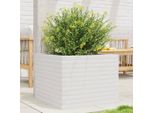 Maison Exclusive - Vaso Da Fiori Bianco 60X60X45,5 Cm In Legno Massello Di Pino