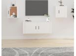 The Living Store Pensili Tv 2 Pz. Bianco 40X34,5X40 Cm