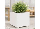 Maison Exclusive - Vaso Da Fiori Bianco 60X60X49,5 Cm In Legno Massello Di Pino