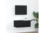 Maison Exclusive - Mobile Tv Effetto Rovere Nero 60X31X25,5 Cm Materiale Ligneo