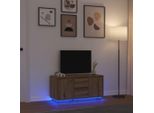 Syfax™ Mobile Porta Tv Con Luci Led Rovere Artigianale 100X41X50 Cm