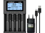 Liitokala Lii-M4 Caricabatterie Per Batterie Li-Ion Aaa 18650 + Alimentatore