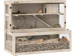 Gabbia Per Criceti Pawhut In Legno 100 X 50 X 84 Cm Gabbia Per Roditori A 3 Piani Gabbia Per Piccoli Animali Con Finestra, Ruota, Rampa, Casetta, Gabbia Per Topi Gabbia Per Criceti Nani Legno Naturale