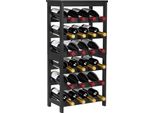 Vevor Scaffale Per Vino Per 24 Bottiglie, A 6 Ripiani, Scaffale Indipendente Con Portata Totale Di 36 Kg, Portabottiglie Per Cucina, Cantina, Bar, Sala Da Pranzo, Soggiorno, Portabottiglie Nero