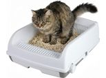 Costway Lettiera Aperta, Lettiera Per Gatti Con Bordo Alto, Cat Litter Box Con Vassoio Estraibile E Paletta Scorrevole, Gatti Fino A 10 Kg, In Pp, Bianco