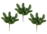 Kunstzweig I.Ge.A. "Tannenzweige", GrüN, B:22Cm H:27Cm L:12Cm, Kunststoff, Kunstpflanzen, Kunstzweig, 3Er Set KüNstlicher Tannenbund Adventskranz Weihnachtsdeko Kunstblume