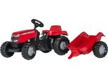 Rolly Toys Mf Massey Ferguson Trattore A Pedali + Rimorchio, Colore Trattore Rosso/Nero